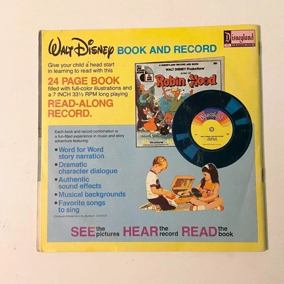 Vintage 1977 Disney The Rescuers With Songs From  Film 7 Inch Record and Book - Picture 2 of 16
